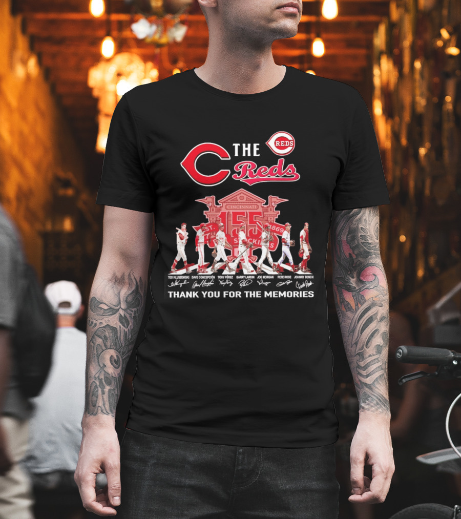 Cincinnati Reds Abbey Road 150th Anniversary Thank You For The Memories T-Shirt