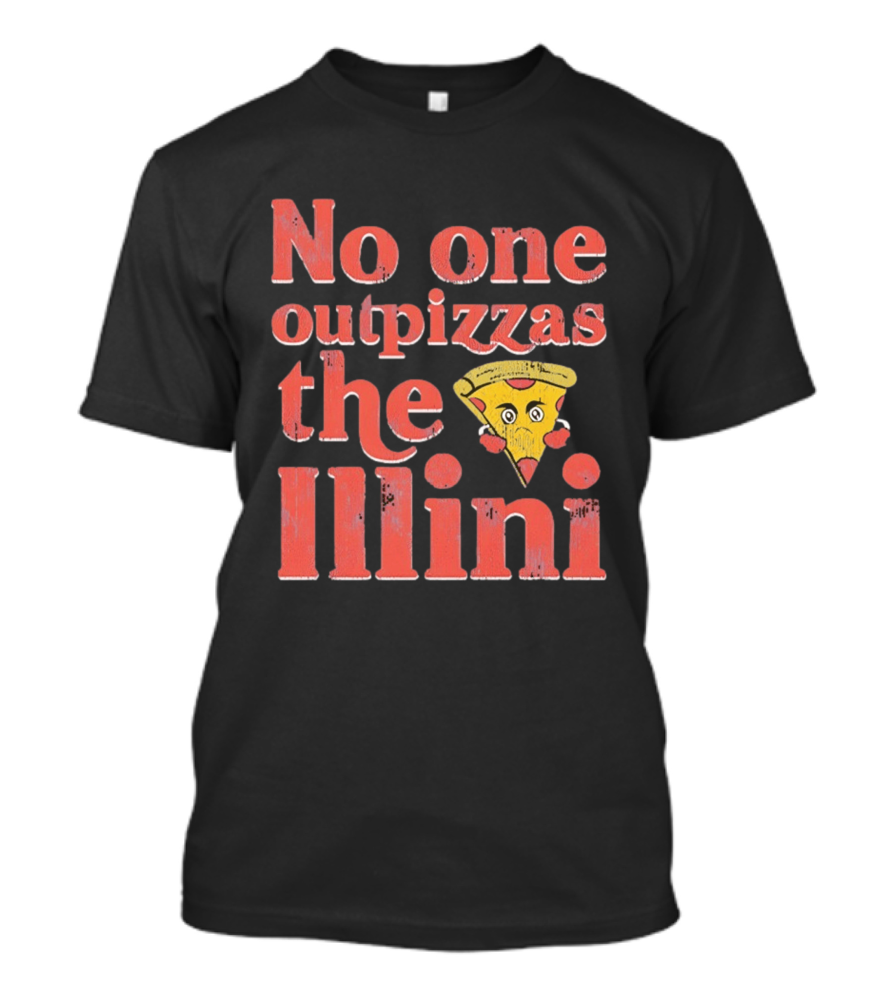 No One Outpizzas The Illini Pizza Face T-Shirt