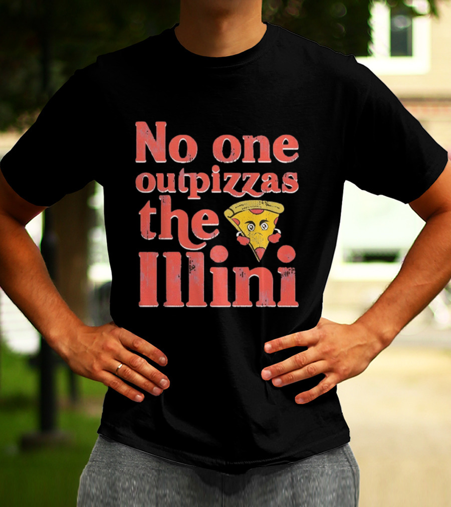 No One Outpizzas The Illini Pizza Face T-Shirt