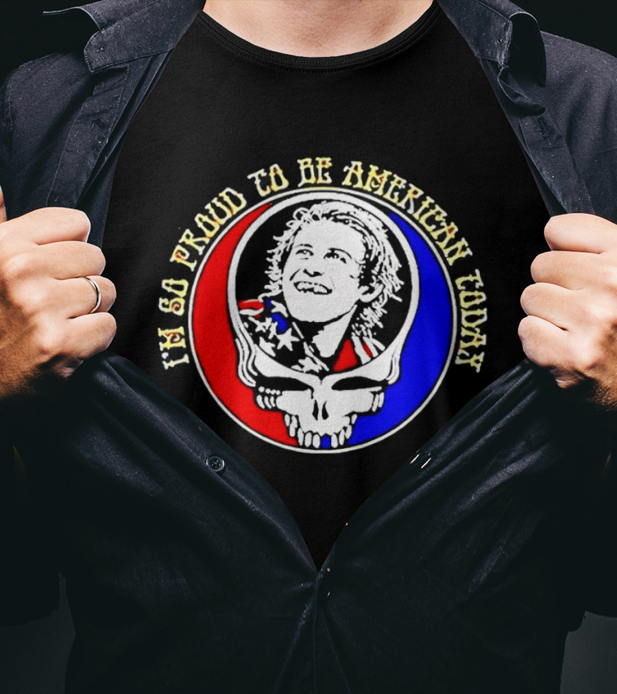 Us Hockey Team Grateful Dead Stealie It's So Proud To Be American Today Jack Hughes American Hero 2026 Winter Olympic Hockey T-Shirt