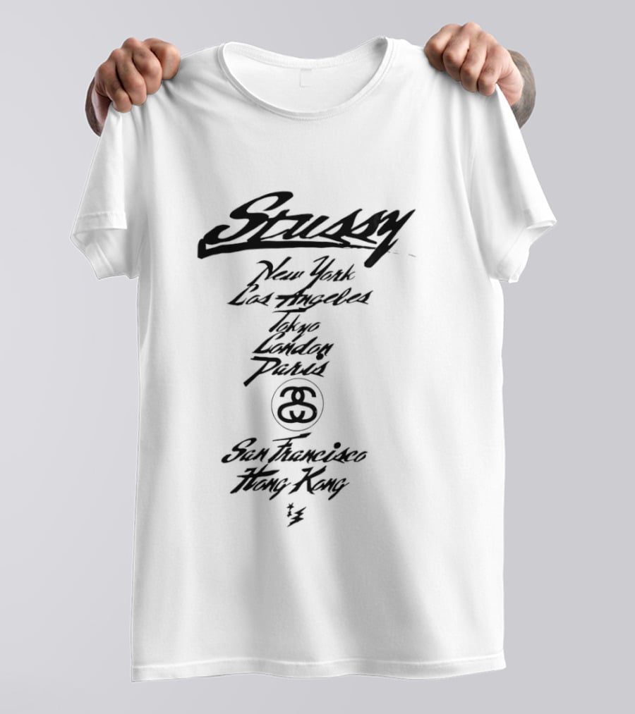 Stussy New York Los Angeles Tokyo London Paris San Francisco Hong Kong Signature 8 Ball T-Shirt