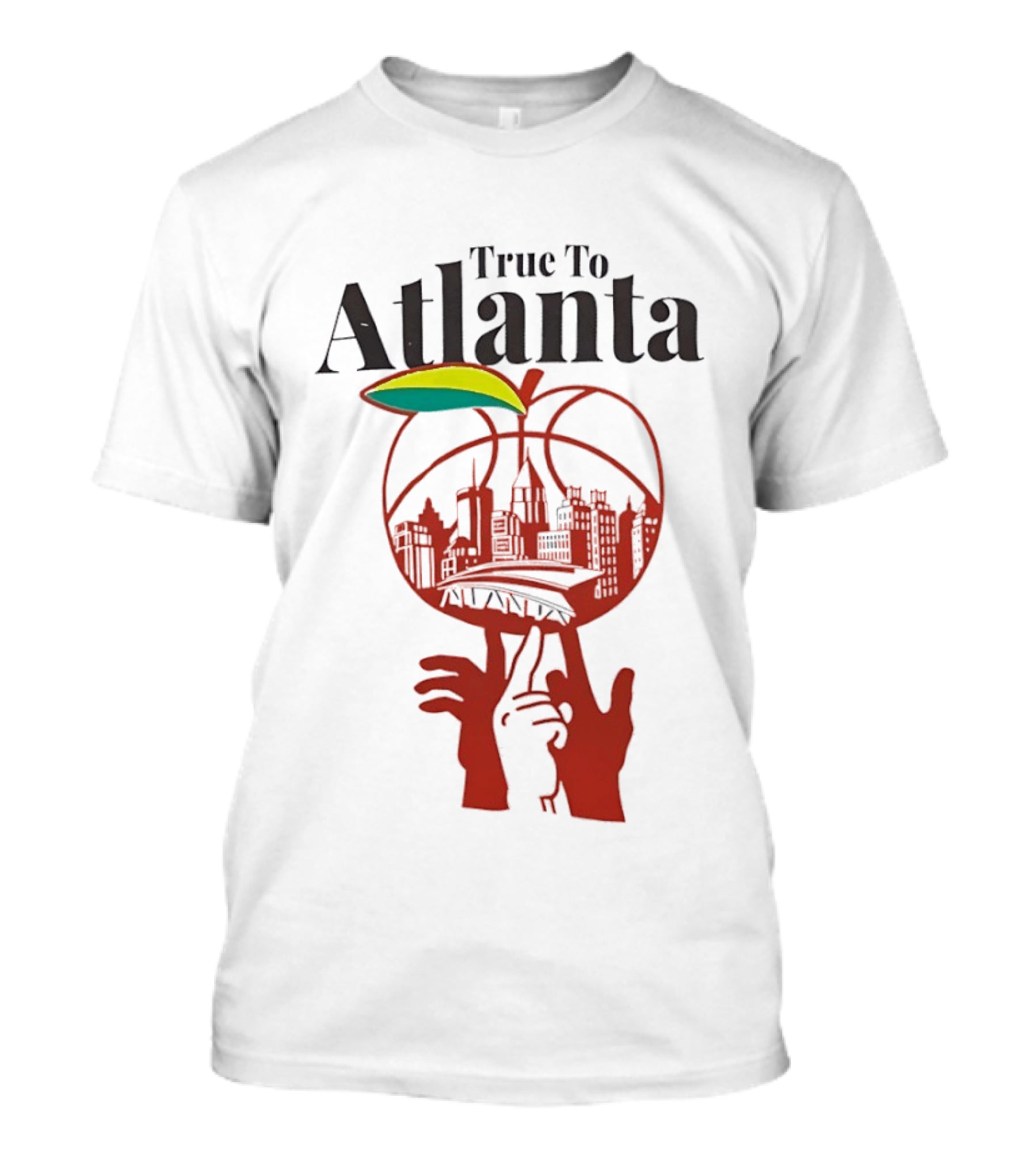True To Atlanta Apple Skyline Basketball City Skyline T-Shirt