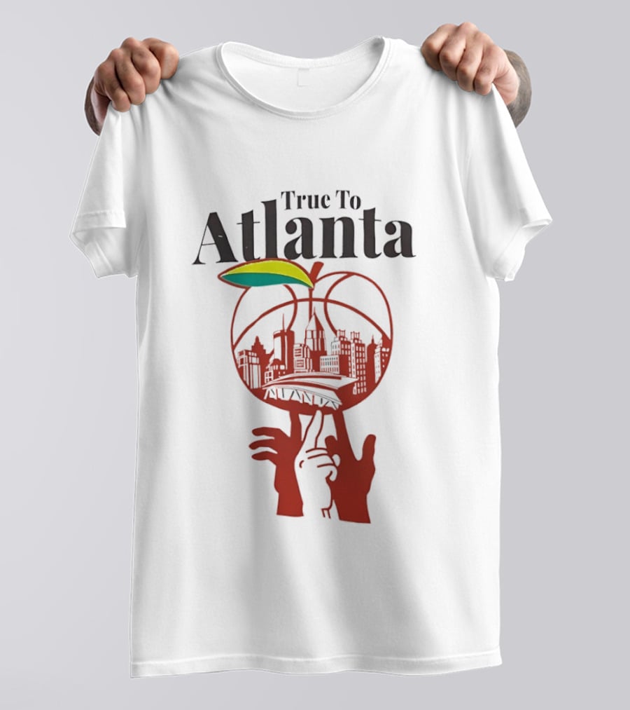 True To Atlanta Apple Skyline Basketball City Skyline T-Shirt