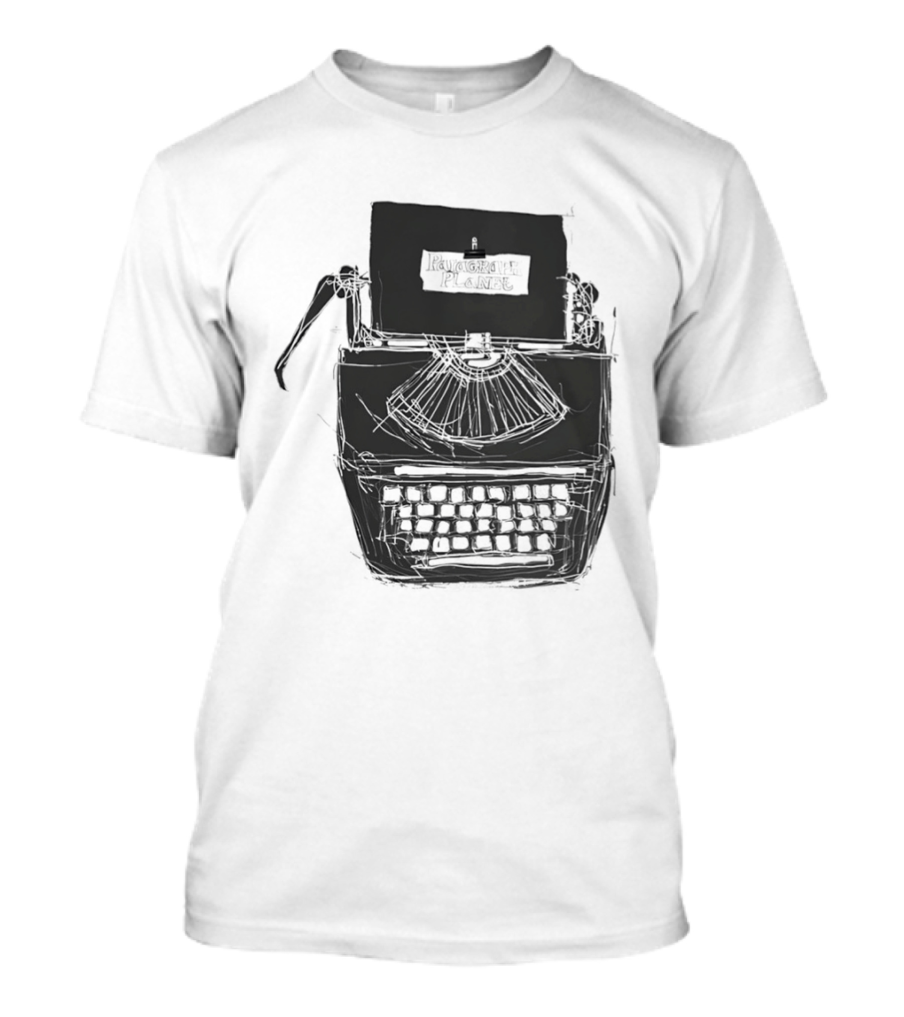 Typewriter Paragraph Planet Book Lovers Novelists Retro Writer Aesthetic T-Shirt