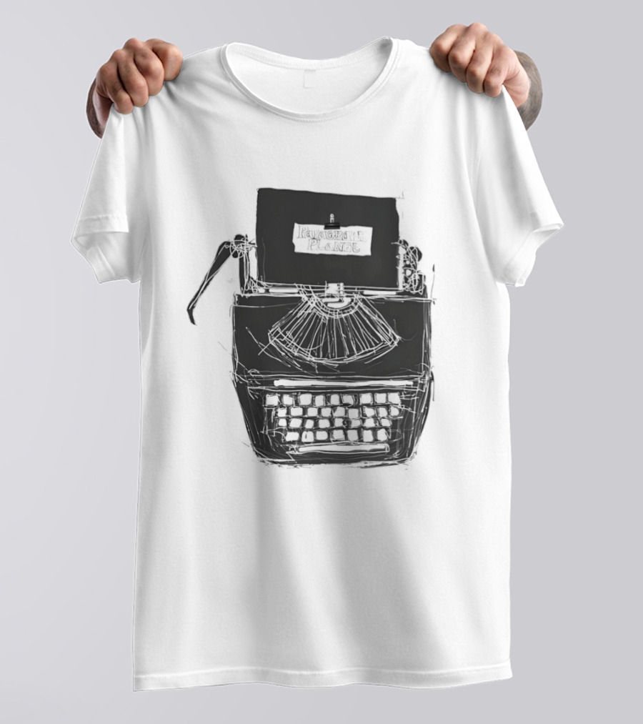Typewriter Paragraph Planet Book Lovers Novelists Retro Writer Aesthetic T-Shirt