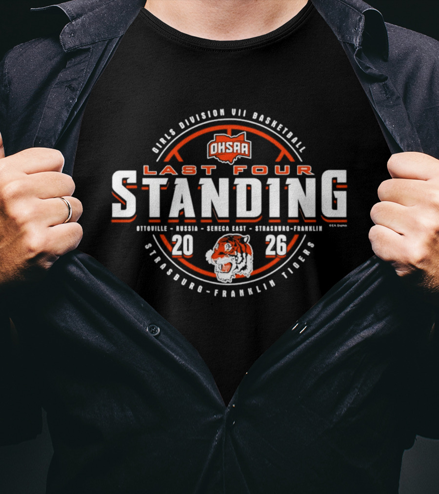 2026 OHSAA Division VII Basketball Last Four Standing Strasburg Franklin Tigers T-Shirt