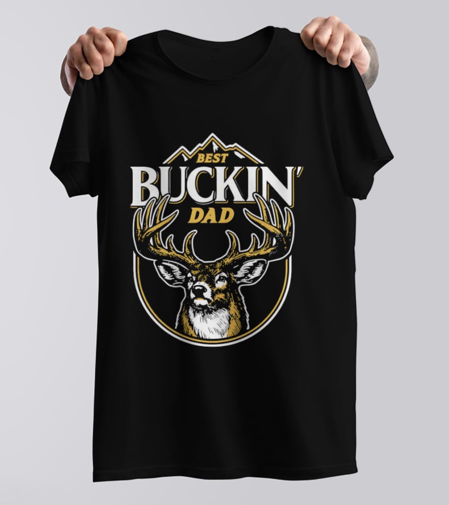 Best Buckin' Dad Deer Antlers Mountain T-Shirt