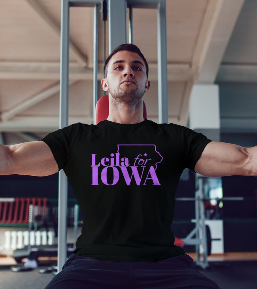 Leila For Iowa With Iowa State Outline And Star T-Shirt