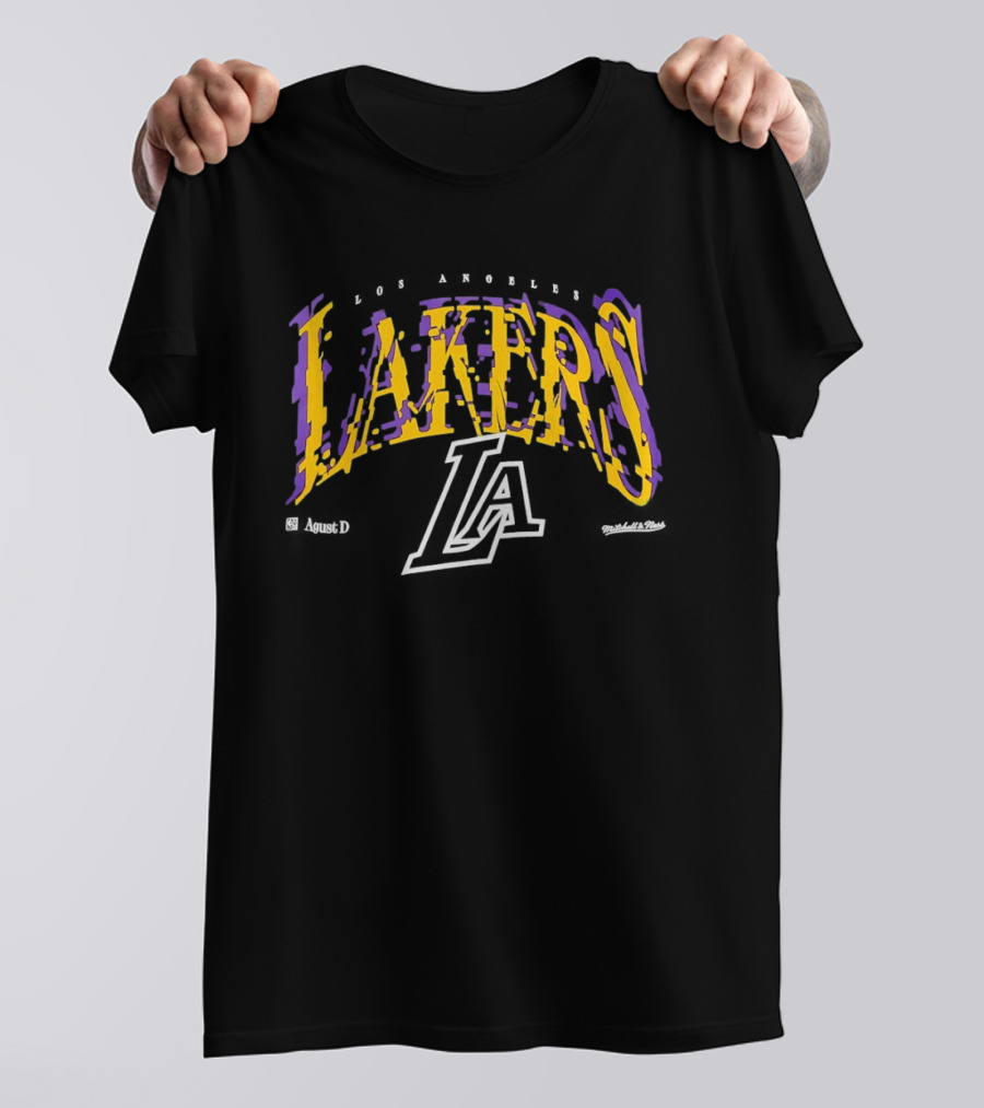 Los Angeles Lakers NBA Agust D Collaboration With Iconic Team Branding T-Shirt