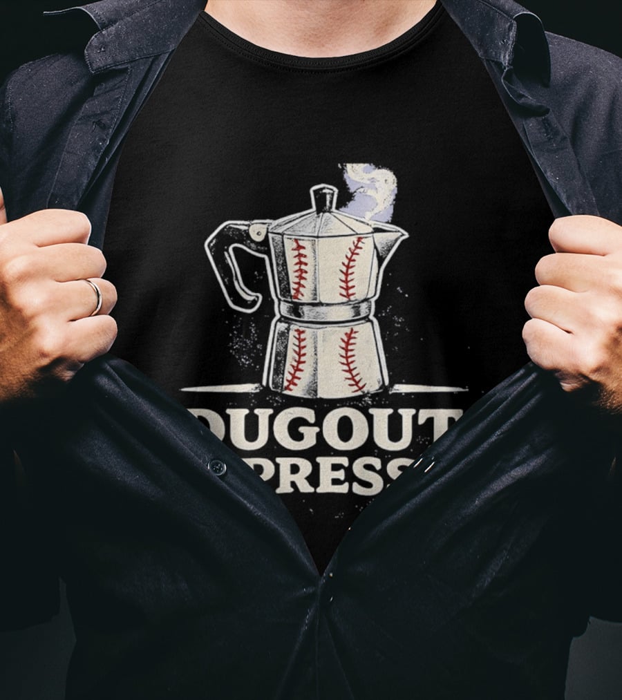 Dugout Espresso Coffee Baseball Pot Seam T-Shirt