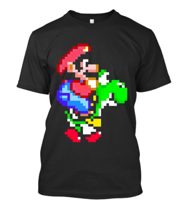 Mario And Yoshi Super Mario World Pixel T-Shirt