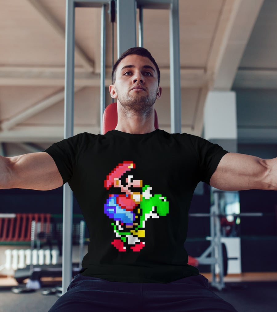 Mario And Yoshi Super Mario World Pixel T-Shirt