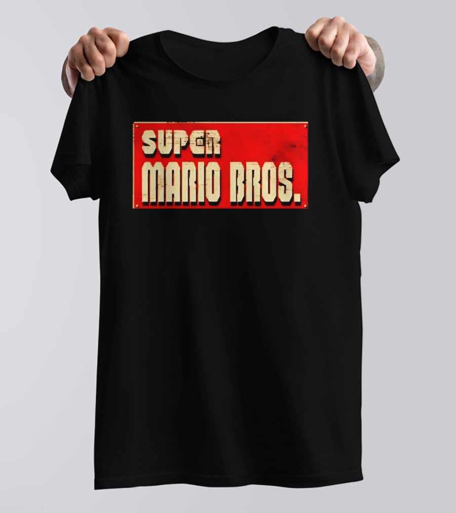 Super Mario Bros Iconic Title Sign T-Shirt