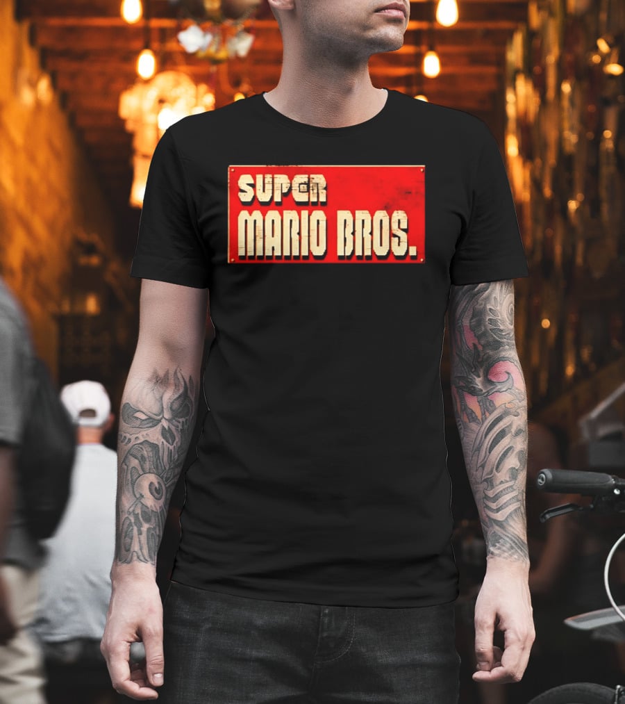 Super Mario Bros Iconic Title Sign T-Shirt