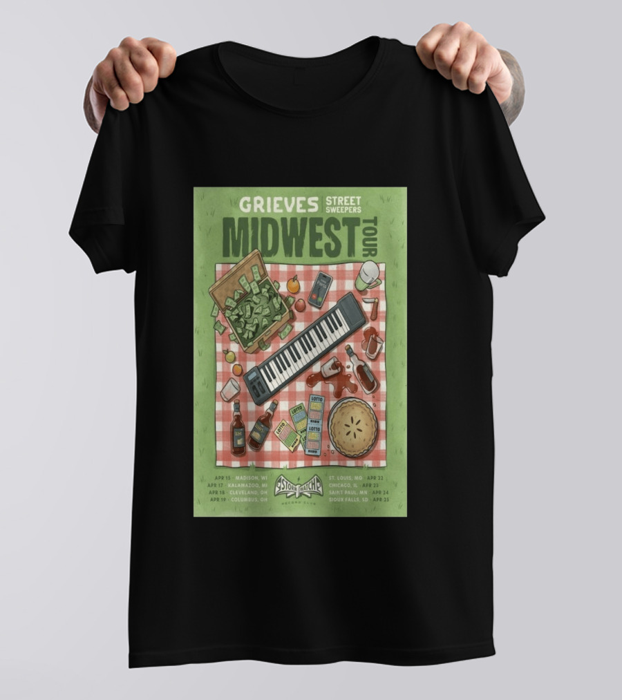 Grieves Midwest Tour Street Sweepers Storm Records 2026 Keyboard Picnic T-Shirt