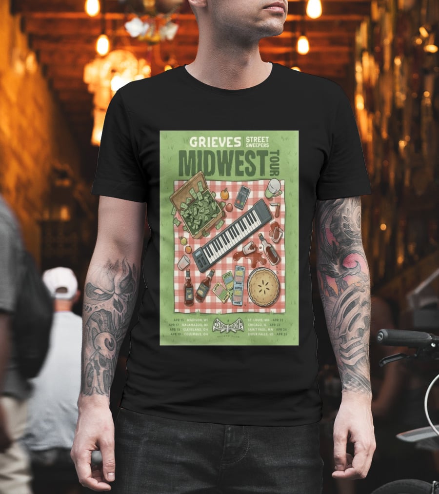 Grieves Midwest Tour Street Sweepers Storm Records 2026 Keyboard Picnic T-Shirt