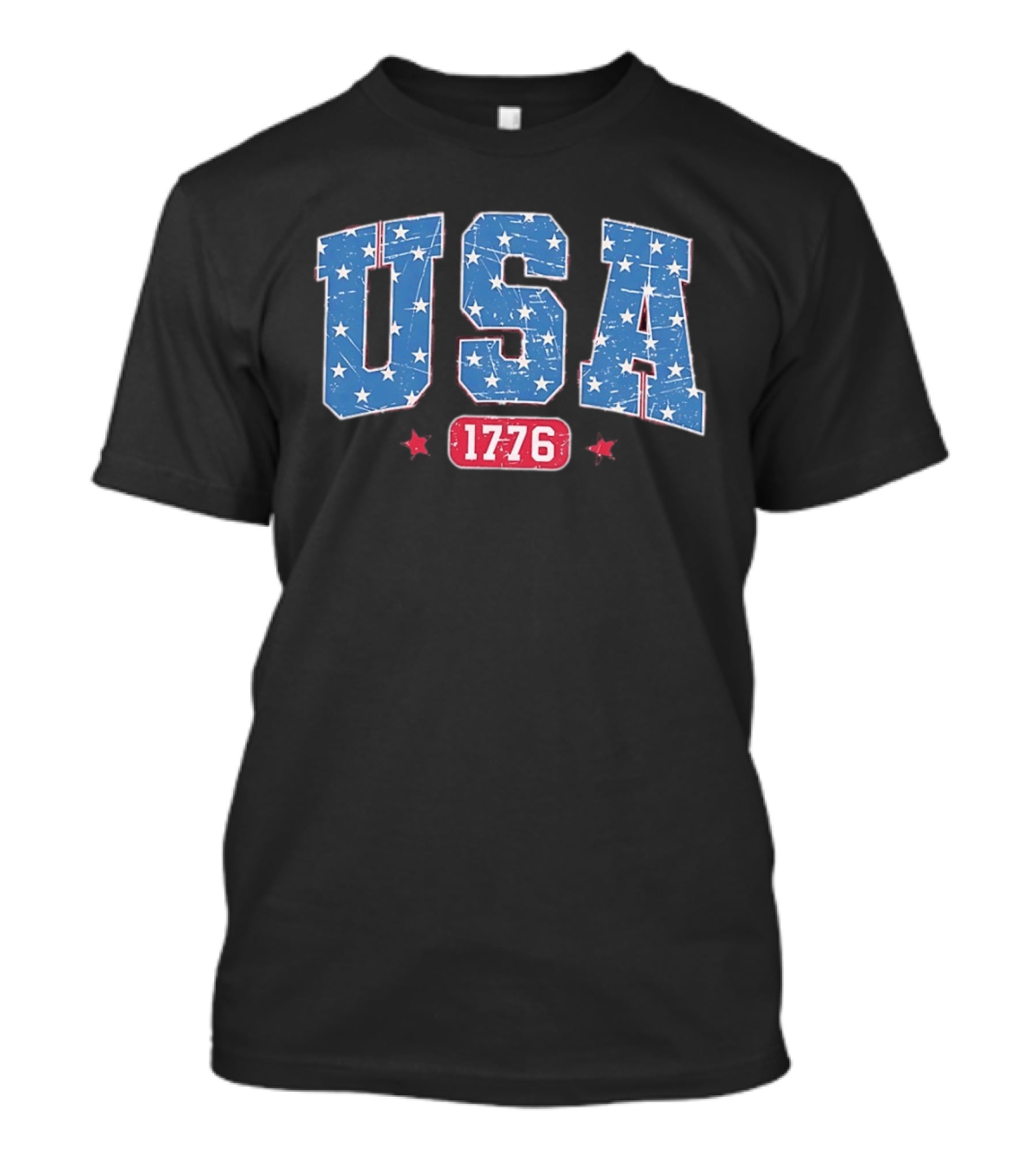 USA 1776 Star Pattern Vintage Style Patriotic Celebration T-Shirt