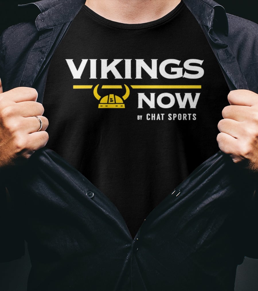 Vikings Now Chat Sports Minnesota Vikings Horns Helmets T-Shirt