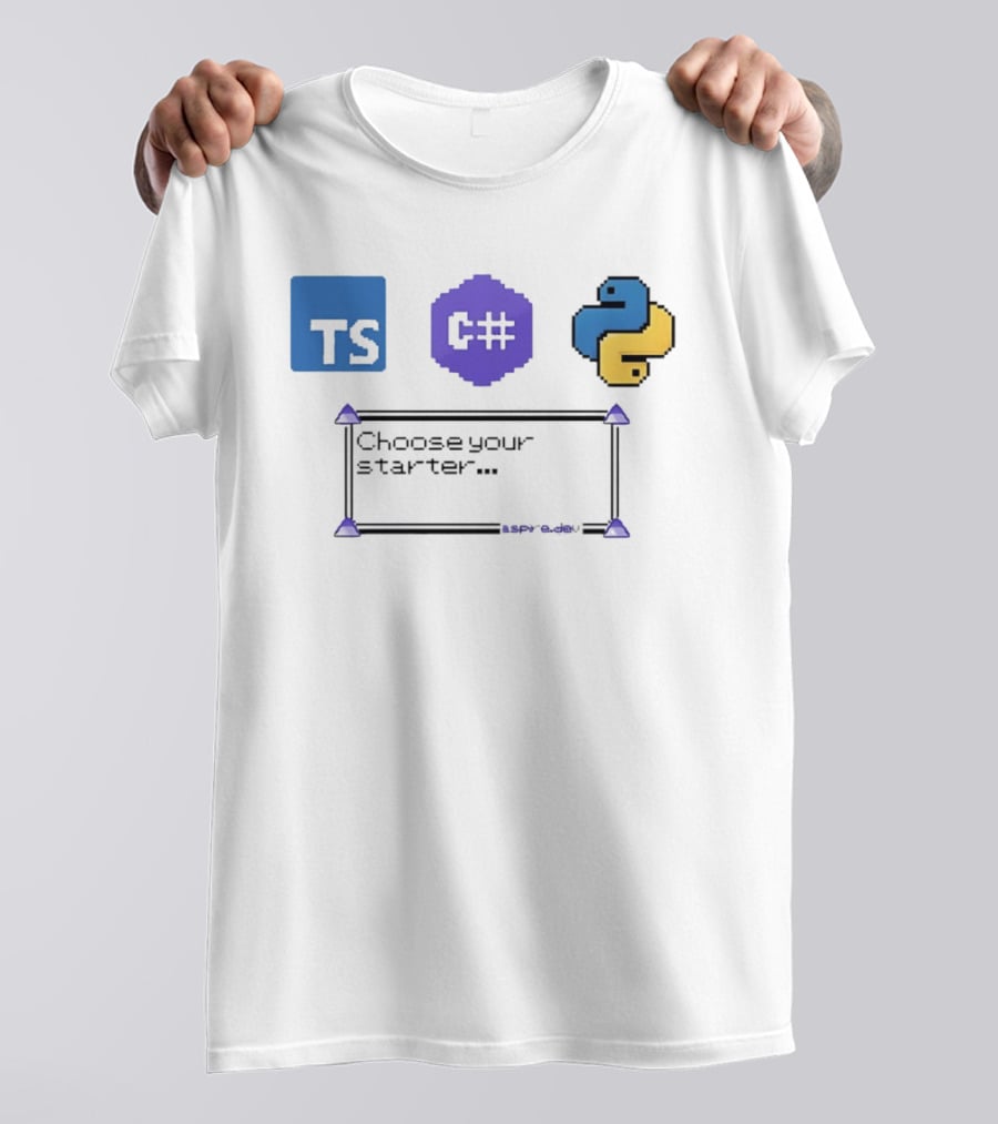 Choose Your Starter TS C# Python Pixel T-Shirt