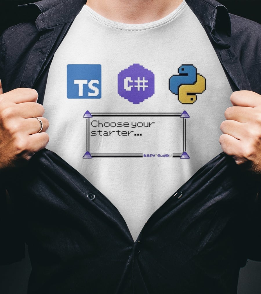 Choose Your Starter TS C# Python Pixel T-Shirt