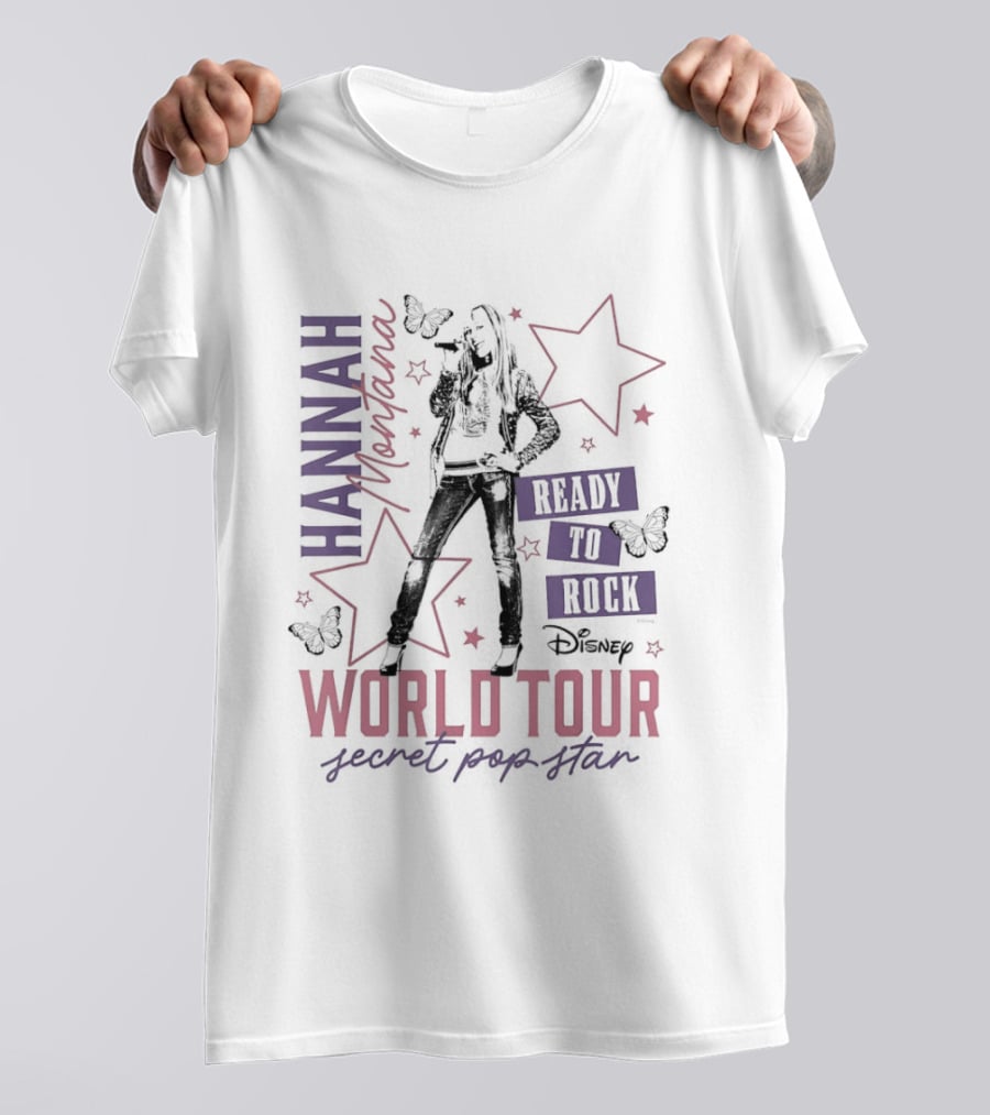 Hannah Montana Ready To Rock World Tour Secret Pop Star T-Shirt