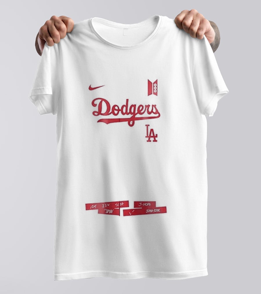 Los Angeles Dodgers BTS World Tour Tracklist Collaboration T-Shirt