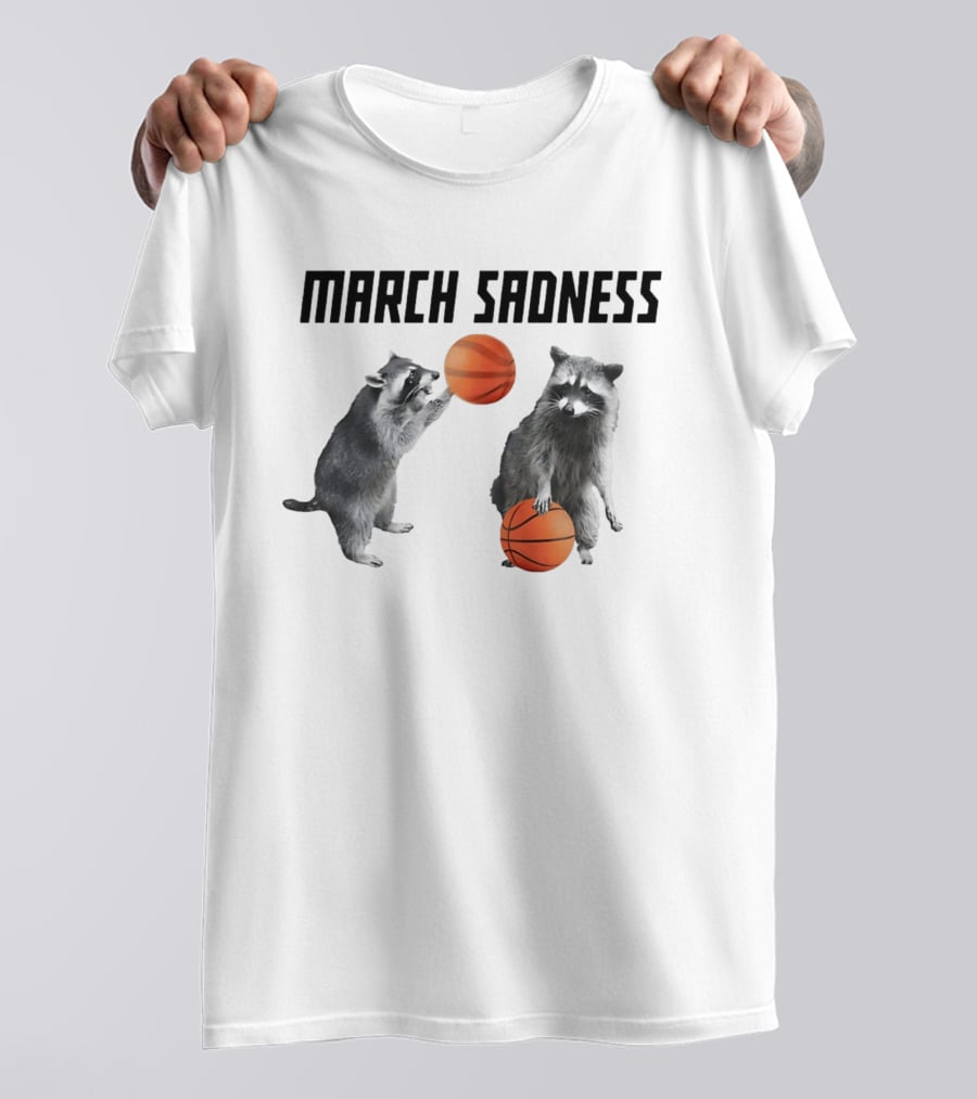 March Sadness Raccoon Basketball Players With Balls T-Shirt