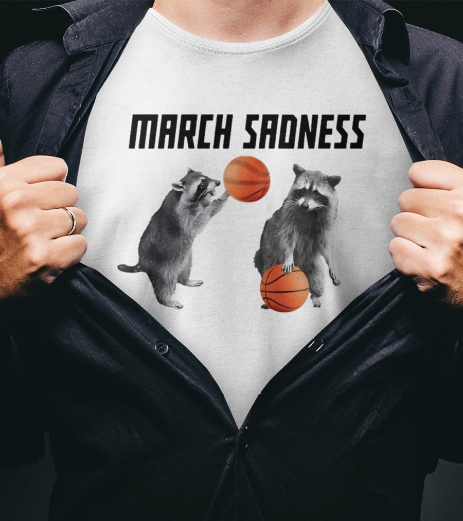 March Sadness Raccoon Basketball Players With Balls T-Shirt