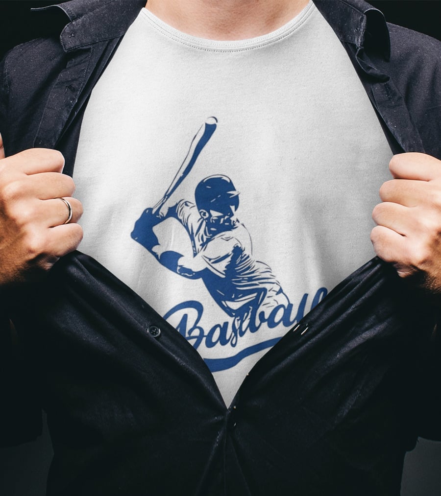 Middle Tennessee Blue Raiders Baseball Player Batting Action T-Shirt