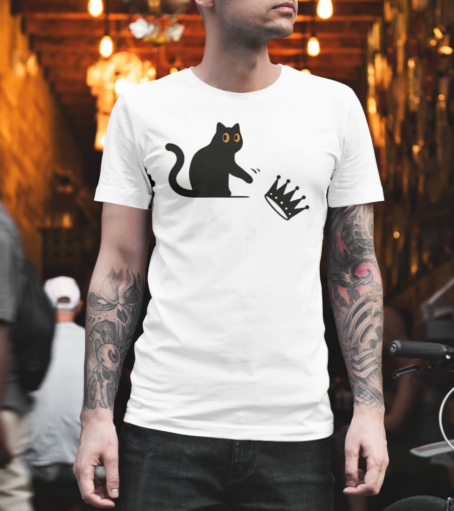 No Kings Cat 2026 Meme Black Cat And Crown T-Shirt
