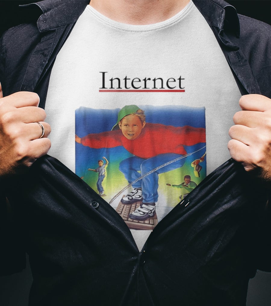 Internet Surfing Kids Adventure On Keyboard Across Digital World T-Shirt