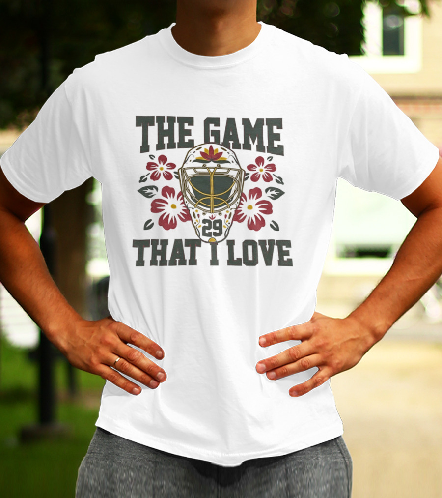 Marc Andre Fleury Minnesota Wild The Game That I Love Floral Hockey Mask T-Shirt
