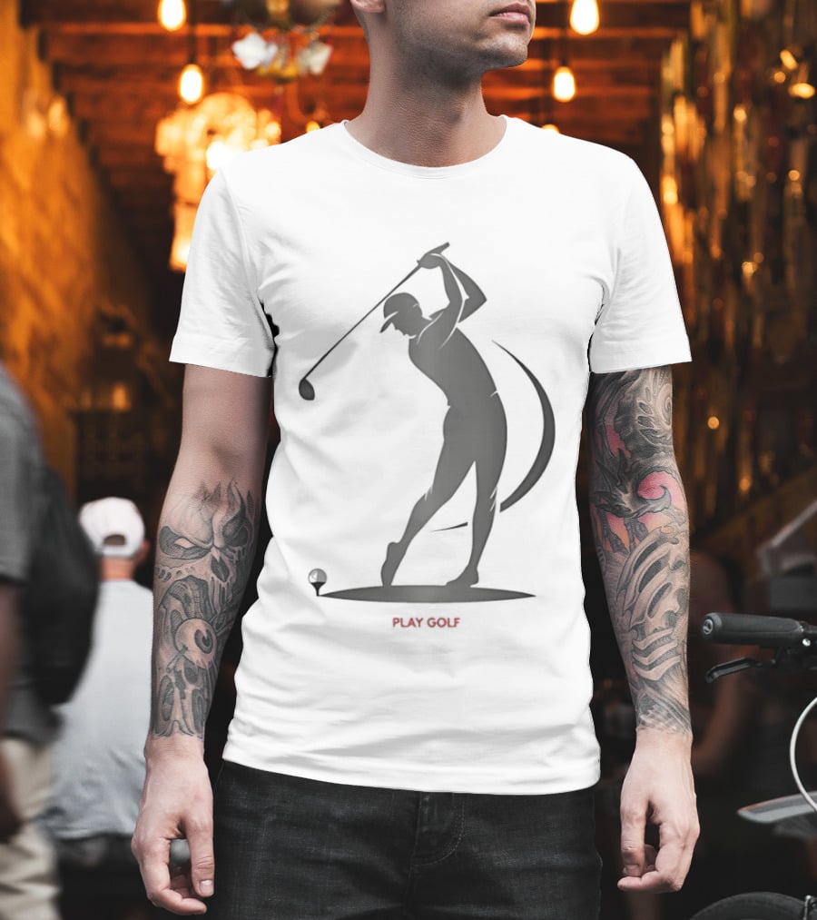 Play Golf Silhouette Of Man Swinging Club T-Shirt