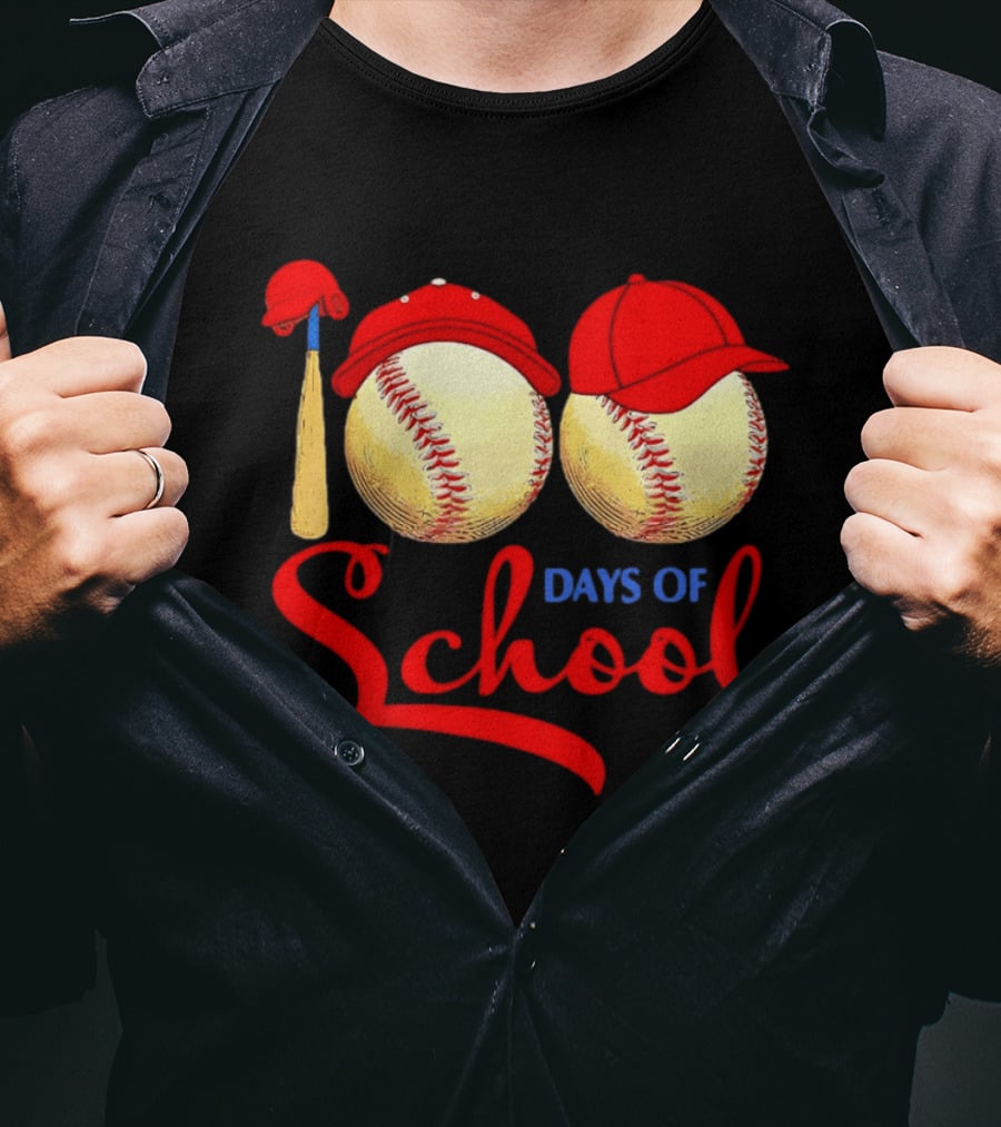 100 Days Of School Baseball Hat Celebration T-Shirt