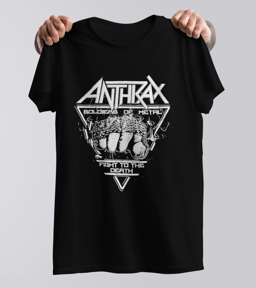 Anthrax Soldier Of Metal Fight To The Death Logo Clenched Fist Triangular T-Shirt