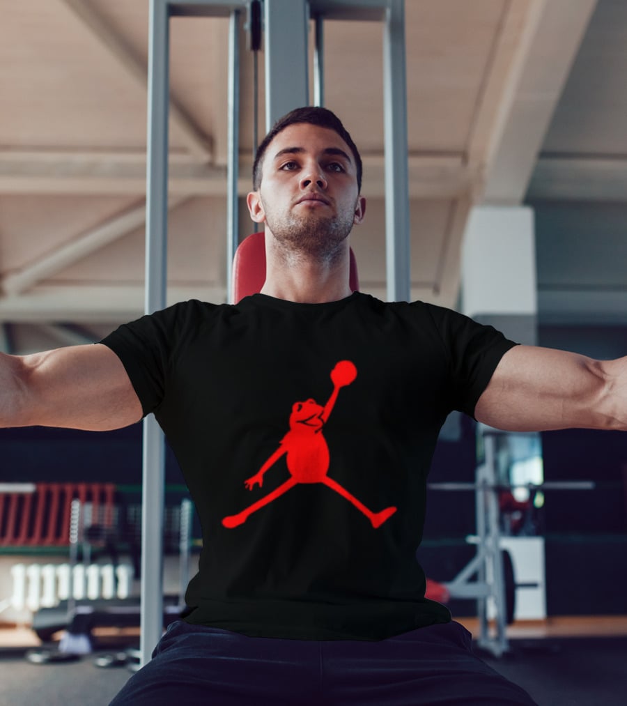 Jordan Frogs Jump Dunkman Kermit Parody Red T-Shirt