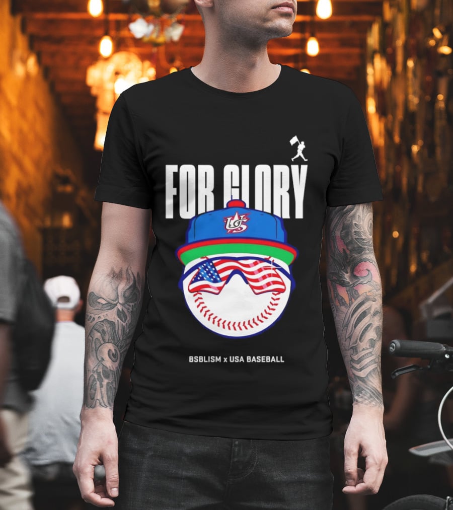 FOR GLORY Baseballism X USA Baseball American Flag Cap Sunglasses Baseball T-Shirt