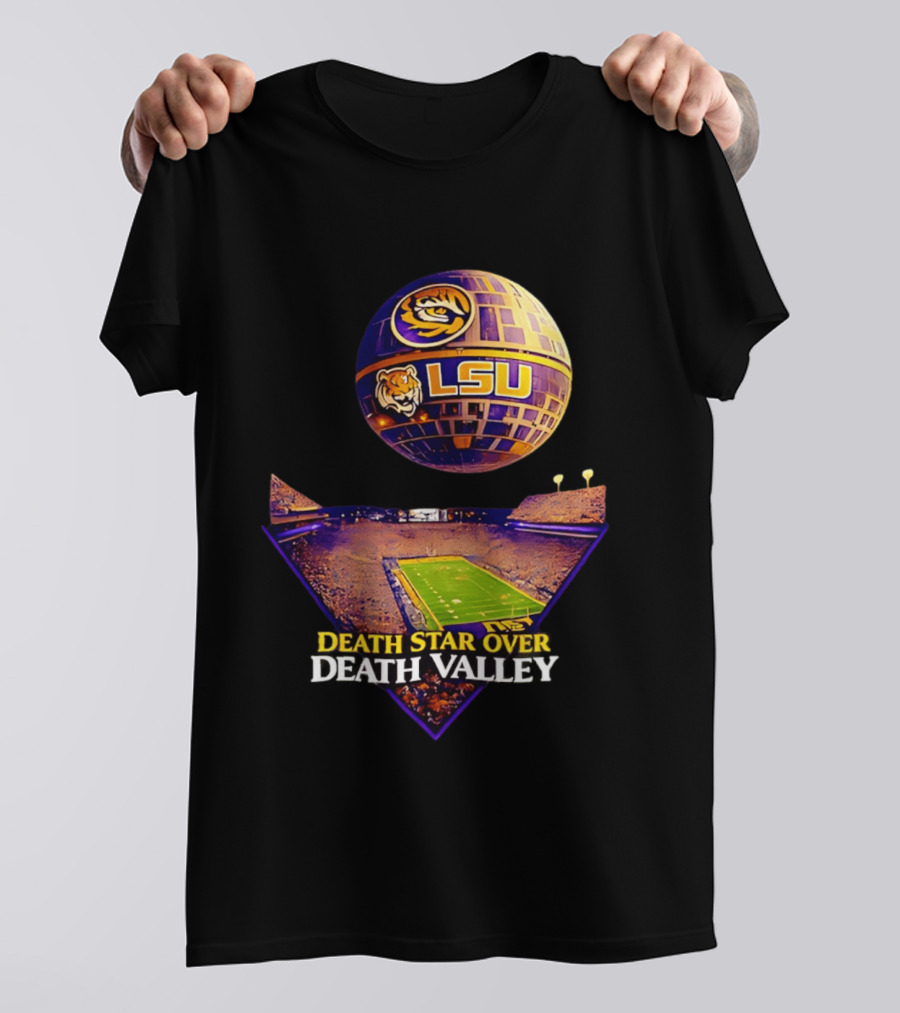 LSU Tigers Death Star Over Death Valley Stadium LSU T-Shirt