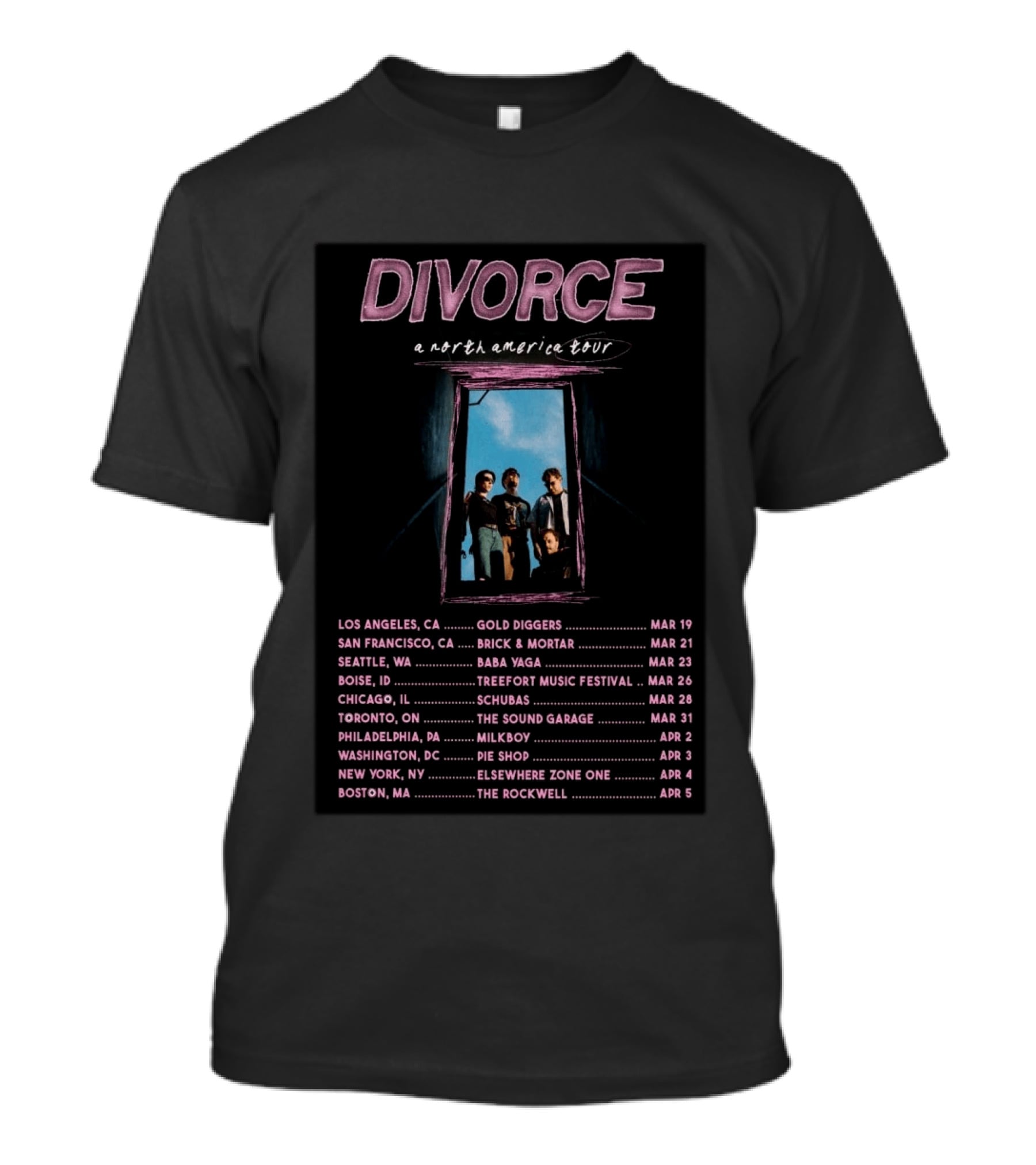 Divorce North America Tour 2026 Concert Dates And Cities T-Shirt