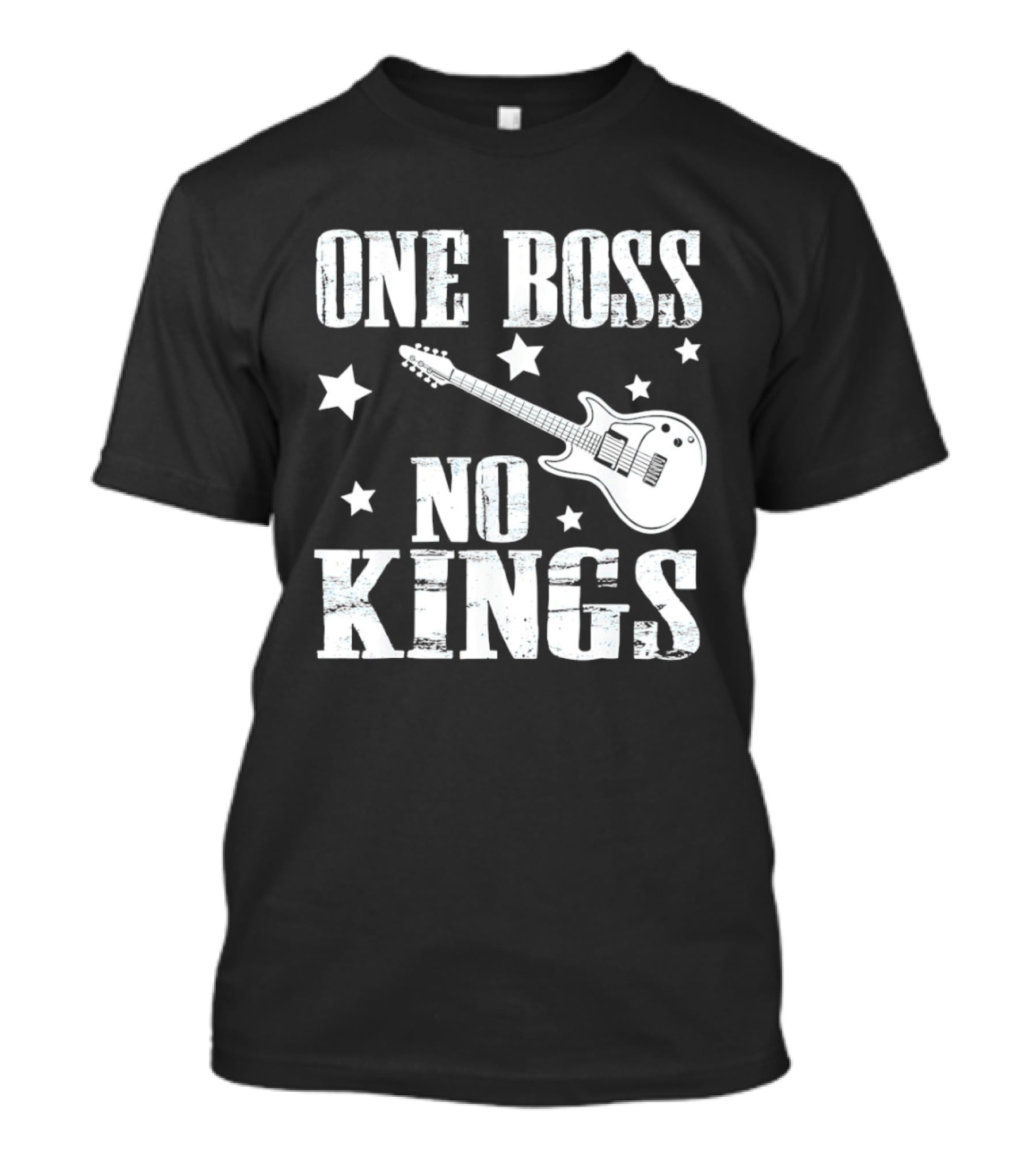 One Boss No Kings Guitar And Stars Political Freedom Monarchy T-Shirt