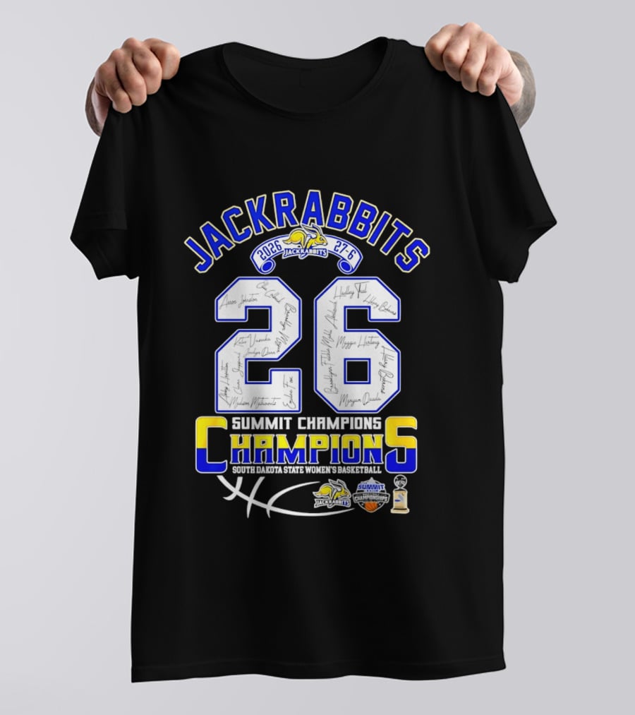 Jackrabbits Summit League Champions 2026 27 6 Score Signature Edition T-Shirt