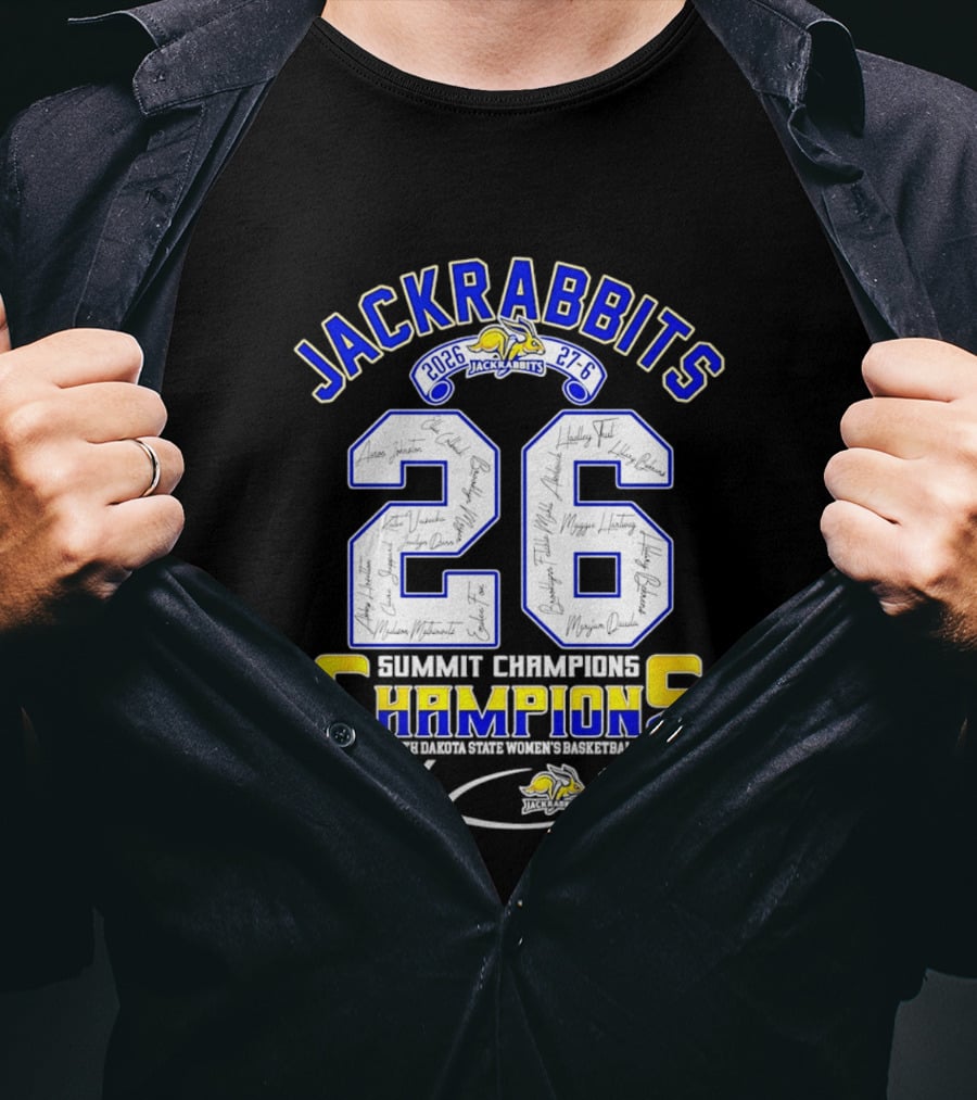 Jackrabbits Summit League Champions 2026 27 6 Score Signature Edition T-Shirt