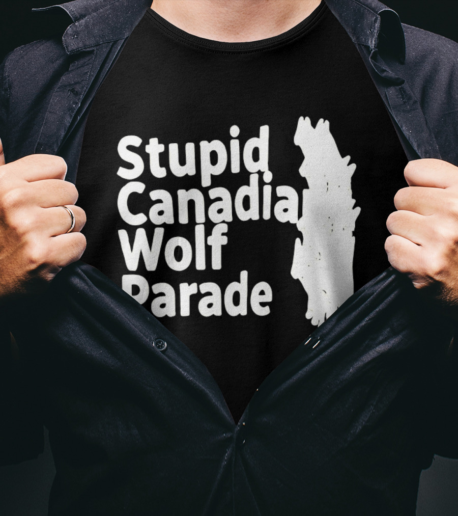 Stupid Candia Wolf Parade White Text With Wolf T-Shirt