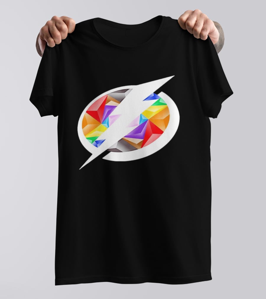 Tampa Bay Lightning Rainbow Pride Lightning Bolt T-Shirt