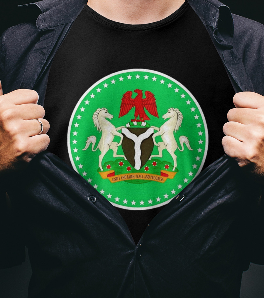 Unity Faith Peace Progress Nigeria National Coat Of Arms T-Shirt