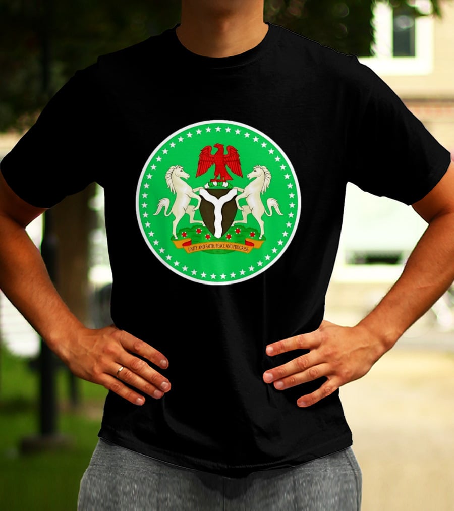 Unity Faith Peace Progress Nigeria National Coat Of Arms T-Shirt
