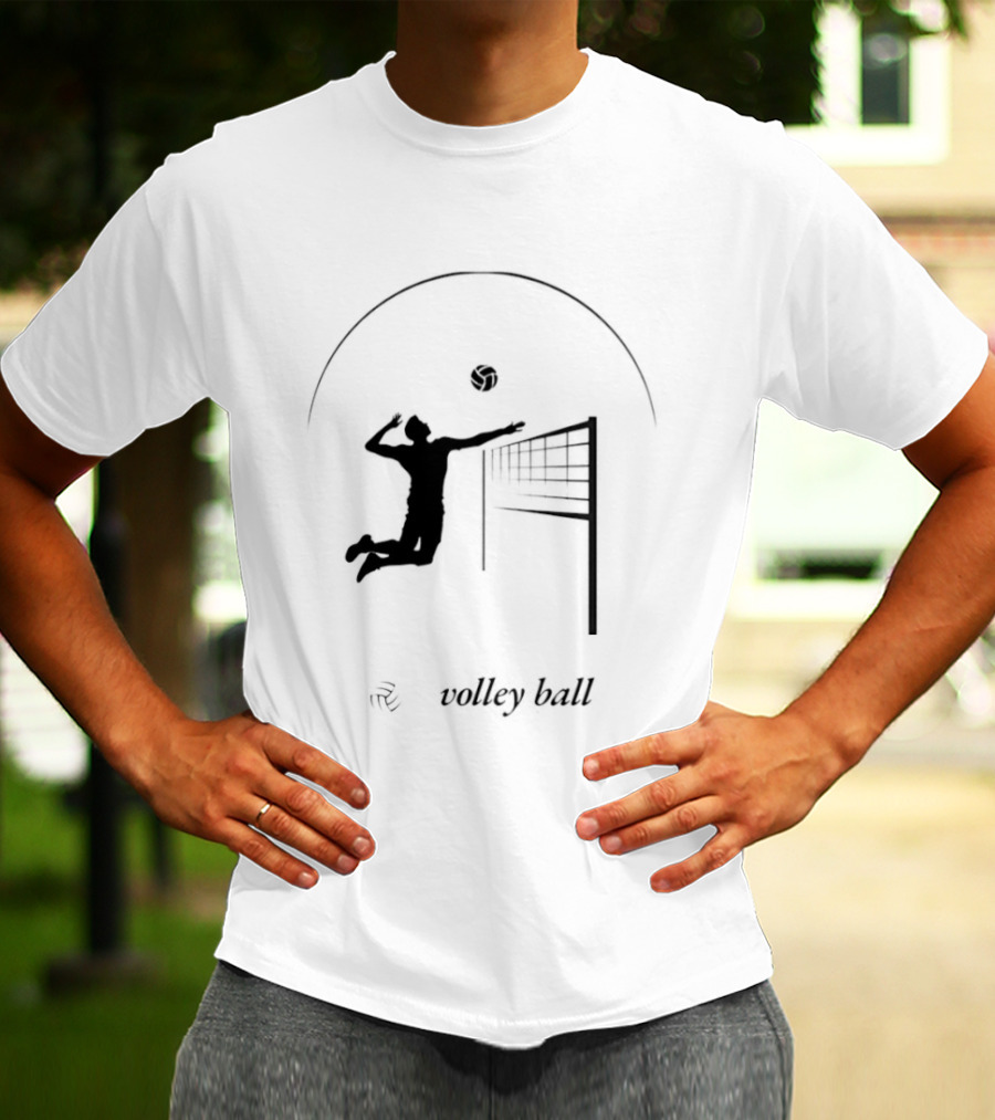 Volleyball Player Jumping To Spike Under Rising Sun T-Shirt