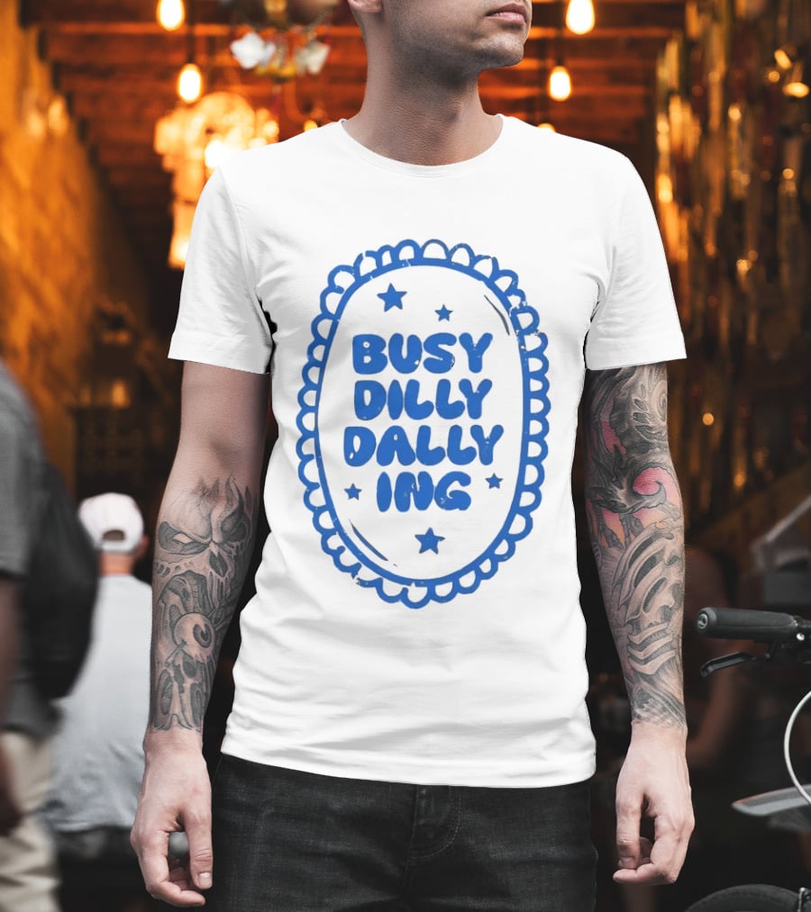 Busy Dilly Dally Inc Stars Oval Frame T-Shirt