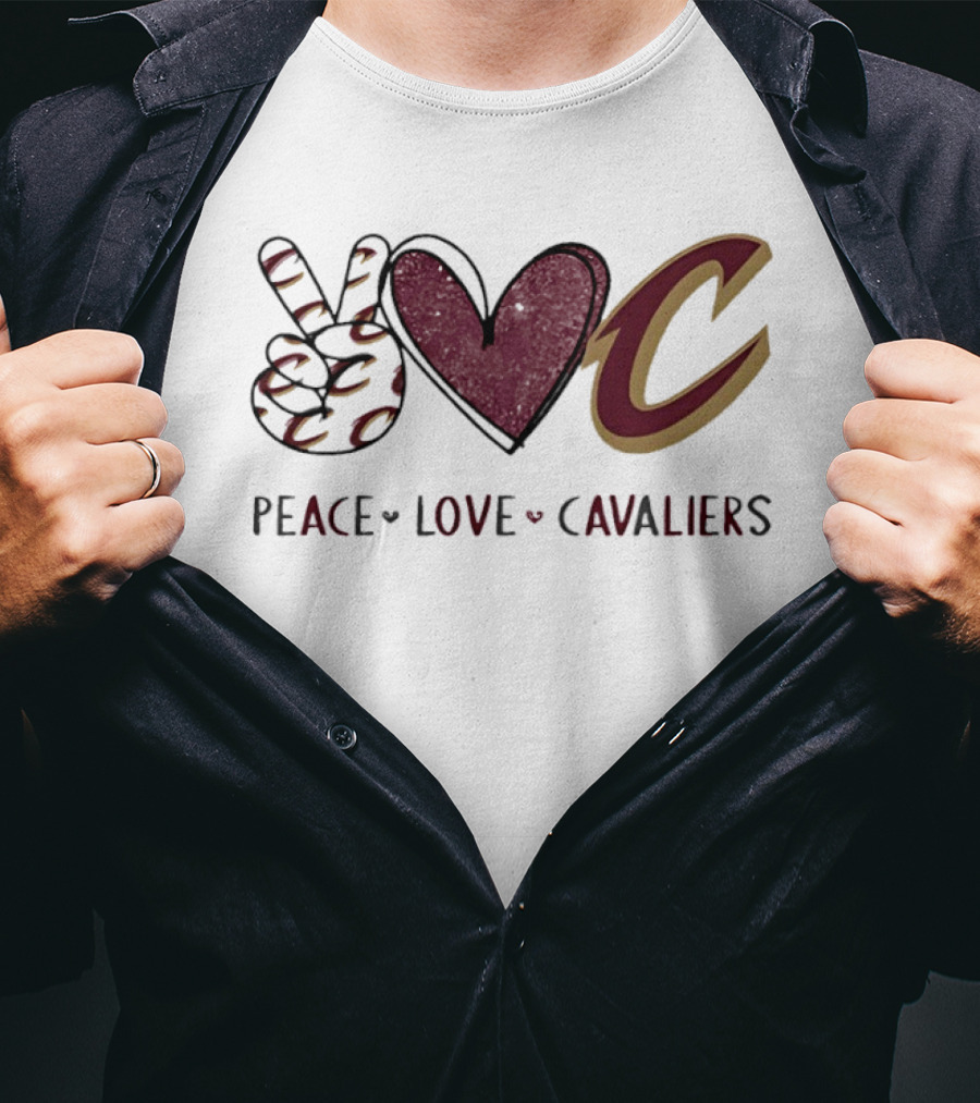 Cleveland Cavaliers Peace Love C Hand Team T-Shirt