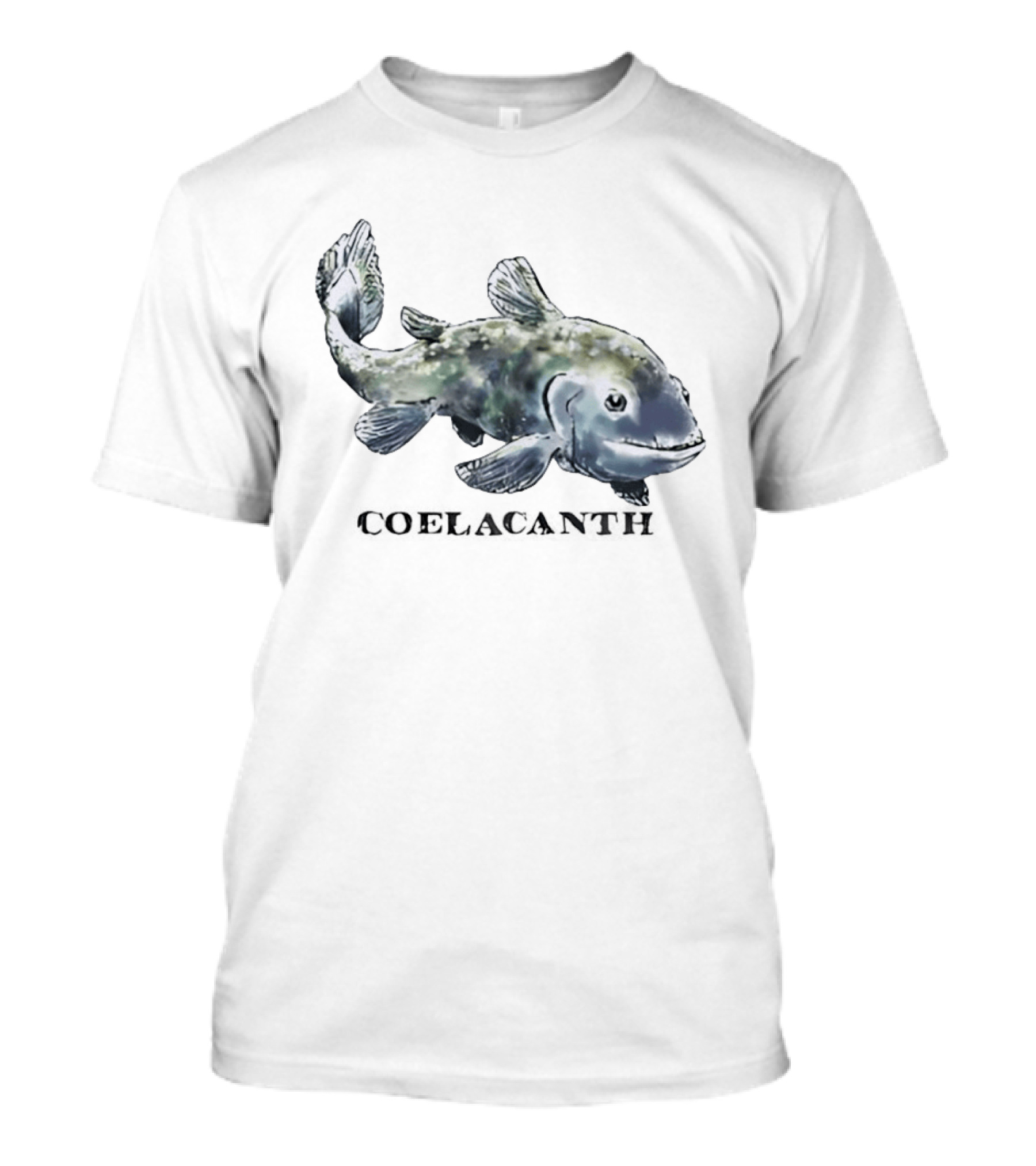 Coelacanth Fish Vintage Illustration Oceanic Creature T-Shirt